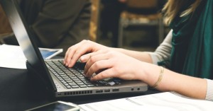 woman typing