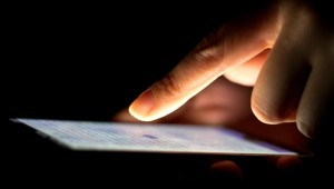 touching phone screen